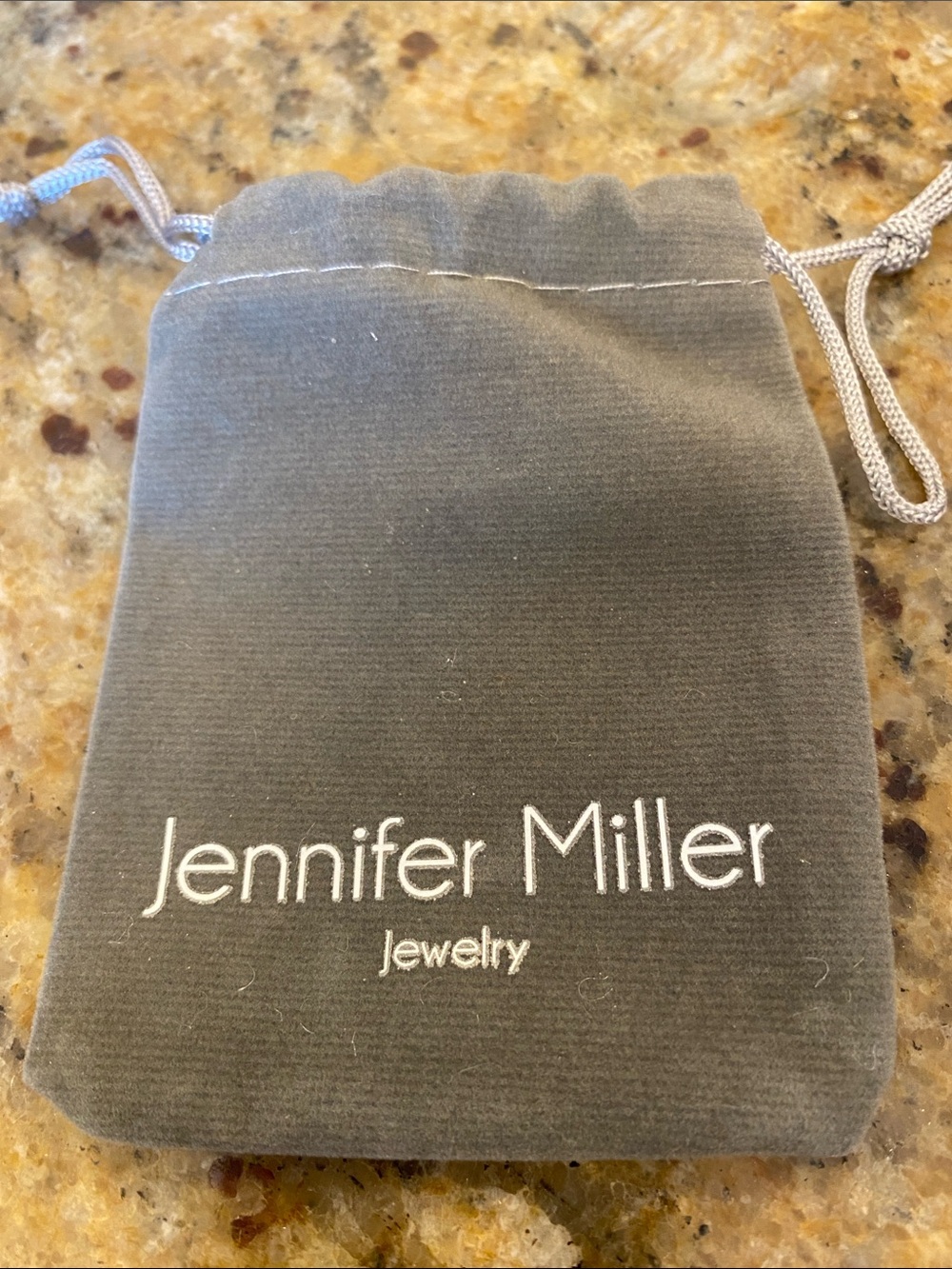 Jennifer Miller Jewelry Lock and Key with all pack Velvet Necklace Pouch - Gray